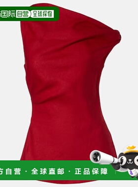 潮奢 FAITHFULL THE BRAND 女士 Suis 单肩亚麻上衣性感