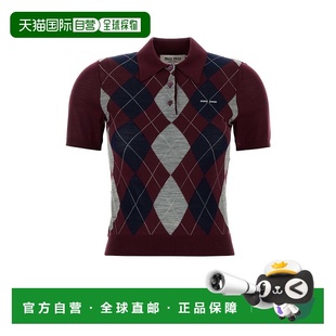 缪缪 女士 格紋短袖 1h可退 衫 Miu Polo MMLB66SOOO174 潮奢