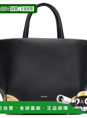1h可退 潮奢 Sacai 女士 黑色小号 Corner Metal 托特包 S12901