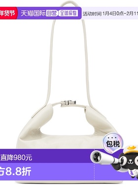 1h可退 潮奢 BY FAR 女士 灰白色 Bea Creased Leather 单肩包 MW