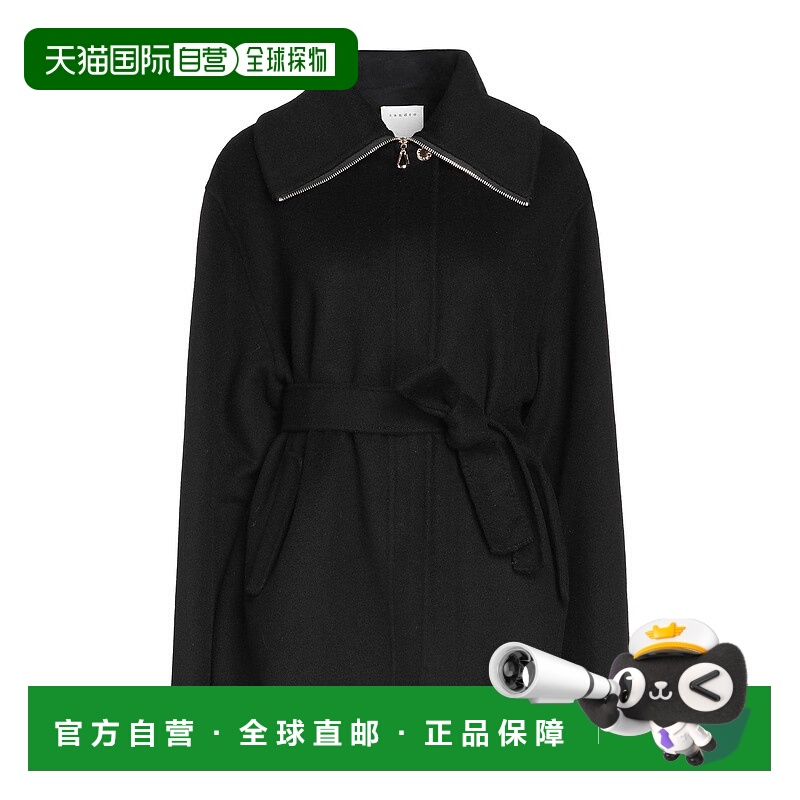 1h可退 潮奢 Sandro 女士 大衣 black黑色 舒适时尚