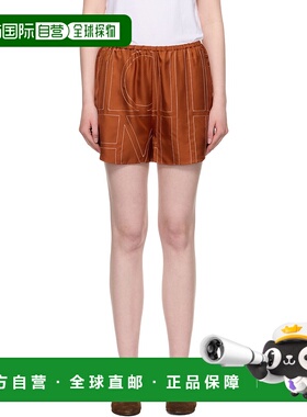 1h可退 潮奢 TOTÊME 女士 橙色 Monogram Silk PJ 短裤 241WRB114