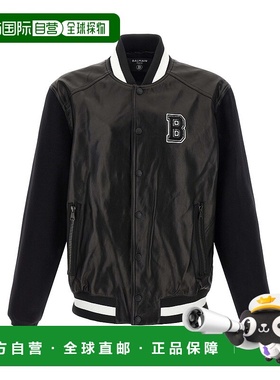 BALMAIN 男士夹克 FH1TF995MH22EAP AW2025 黑色 'Varsity' bombe