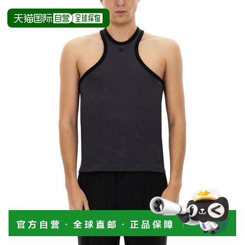 Courreges 男士 圆领背心 125JDE095JS0203吊带