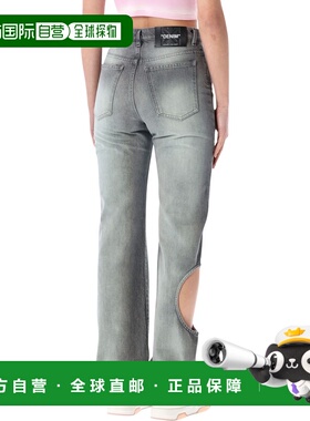 1h可退 潮奢 off-white 女士 New Meteor 灰色牛仔长裤(米白色) O