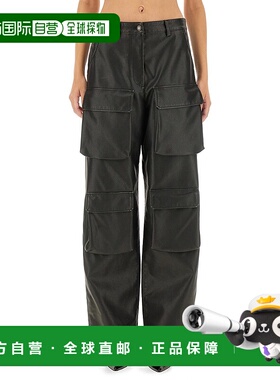 1h可退 MSGM 女士休闲裤 3741MDP16L24762299 AW2025 黑色工装裤