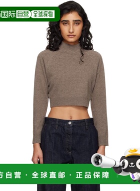 1h可退 潮奢 Jil Sander 吉尔 桑达 女士 棕色 LS Crop 毛衣 J03G