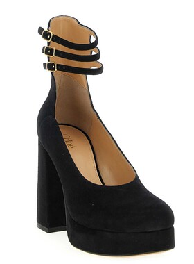 CHLOÉ 女士高跟鞋 CH25W13FRA001 SS2026 黑色 厚底高跟鞋