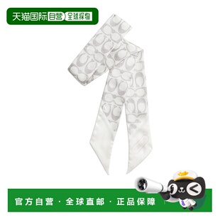 COACH 女士围巾 C2783OFW SS2025 白色 复古真丝窄围巾蔻驰