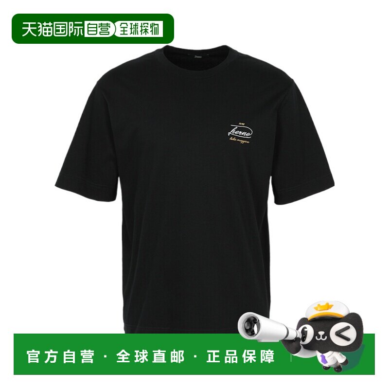 HERNO 男士T恤 JG000282U521319300 AW2025 黑色 短袖T恤图片