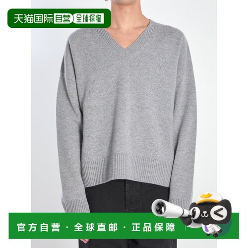 Ami Paris 男士针织衫 UKS820KN0071050 AW2025 灰色毛衣羊绒