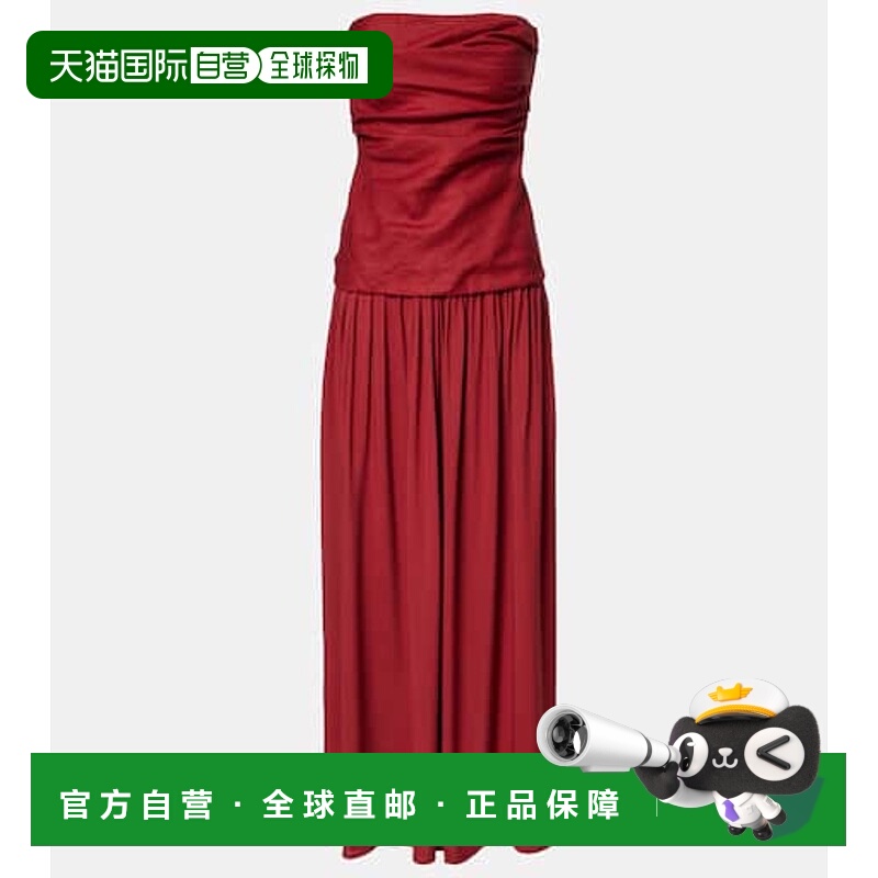 1h可退 潮奢 FAITHFULL THE BRAND 女士 Hedy 褶皱亚麻长款连衣裙