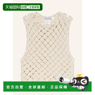 ALAIA 女士背心吊带 100283017811000 CO 白色 Cropped top