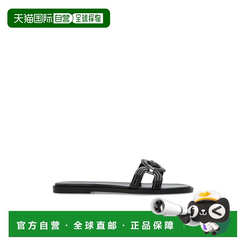1h可退 VERSACE 女士凉鞋 1018364D2VE1B000 SS2025 黑色 Slides
