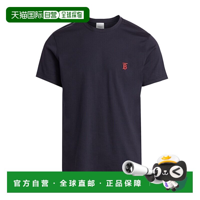 BURBERRY 男士T恤 80140221 AW2023 黑色 徽标刺绣T恤短袖男装