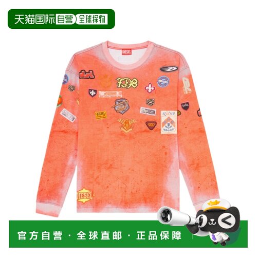 DIESEL 男士T恤 A226980PLDJ42AA AW2026 粉红色 长袖T恤