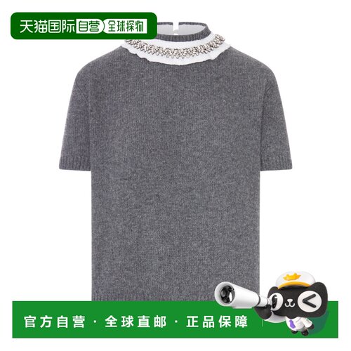 PRADA 女士针织衫 P24G3S6556SOOOF0480 AW2026 灰色短袖