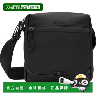 1h可退 潮奢 BOSS 波士 男士 黑色 Reflective Details Faux-Leat