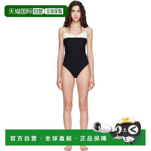 valentino 华伦天奴 女士 黑色 & 白色结饰连体泳衣 9B3UH02D7FW0