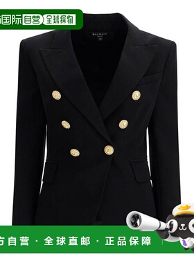 BALMAIN 女士西服 DF1SG008VB000PA AW2024 黑色 双排扣休闲夹克