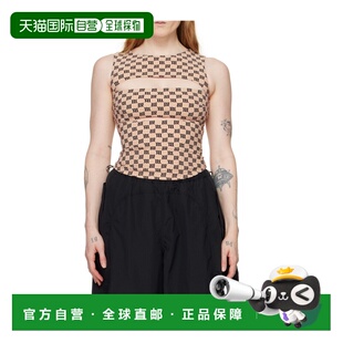 黑色 MISBHV SS2024 240W135 徽标图案印花背心 女士衬衫