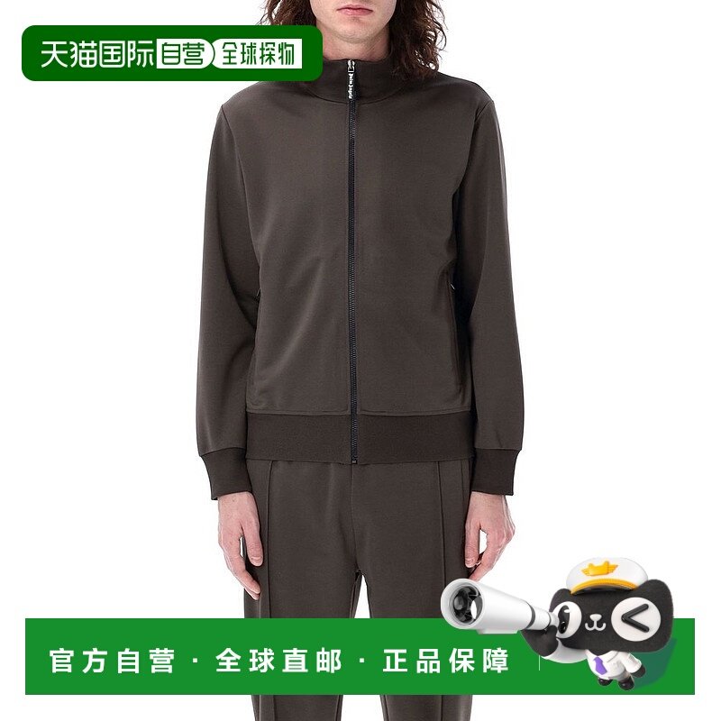 潮奢 Palm Angels 棕榈天使 男士 灰色 Curved Logo 运动夹克 PMB