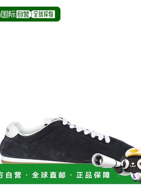 1h可退 潮奢 Miu Miu 缪缪 女士 PLUME 海军蓝绒面革运动鞋 5E114