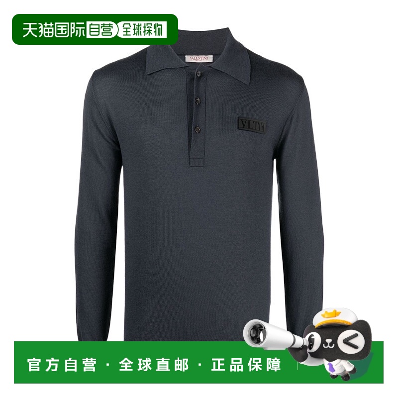 1h可退 VALENTINO 男士T恤 3V3KP02B9GG113 AW2023 黑色 徽标Polo