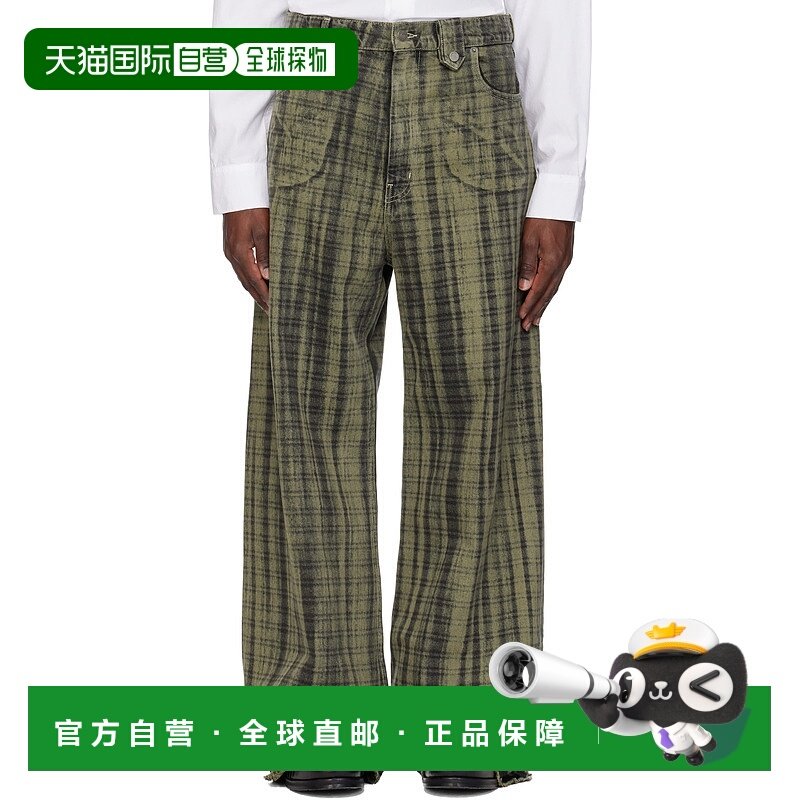 1h可退 潮奢 EGONLAB. 男士 灰色 Baggy 牛仔裤 SS25DN006