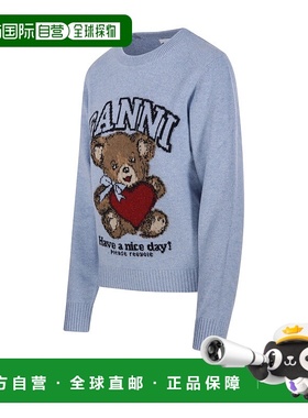 GANNI 女士卫衣 A1070047646 SS2026 浅蓝色 GRAPHIC WOOL SWEATE