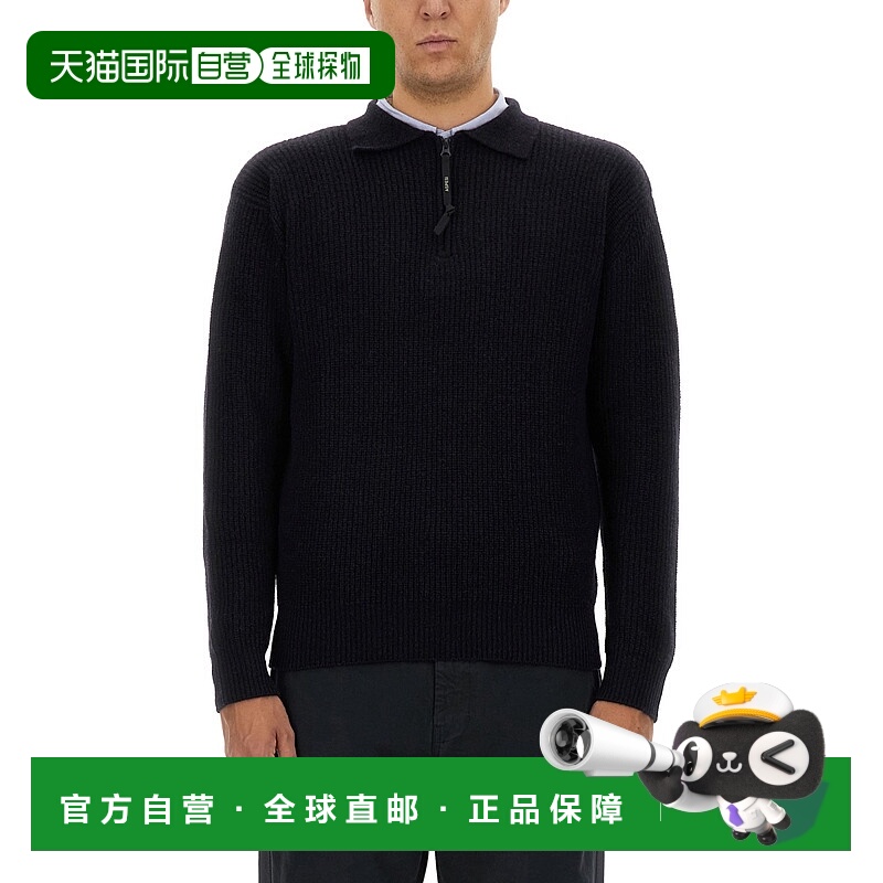 1h可退 潮奢 Aspesi 男士 羊毛針織半拉鍊毛衣 M1715623