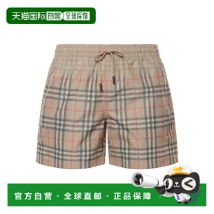 BURBERRY 男士泳装 8121695 SS2026 浅棕色 Swim Trunks With A F