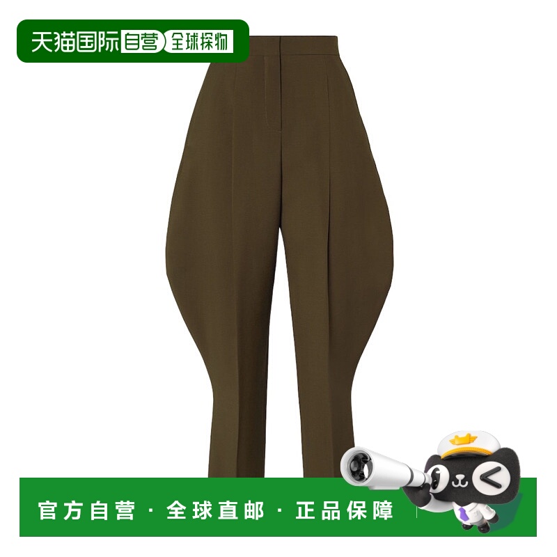 1h可退 FENDI 女士休闲裤 FR6658AQ3HF1T6G AW2025 绿色 压褶长裤