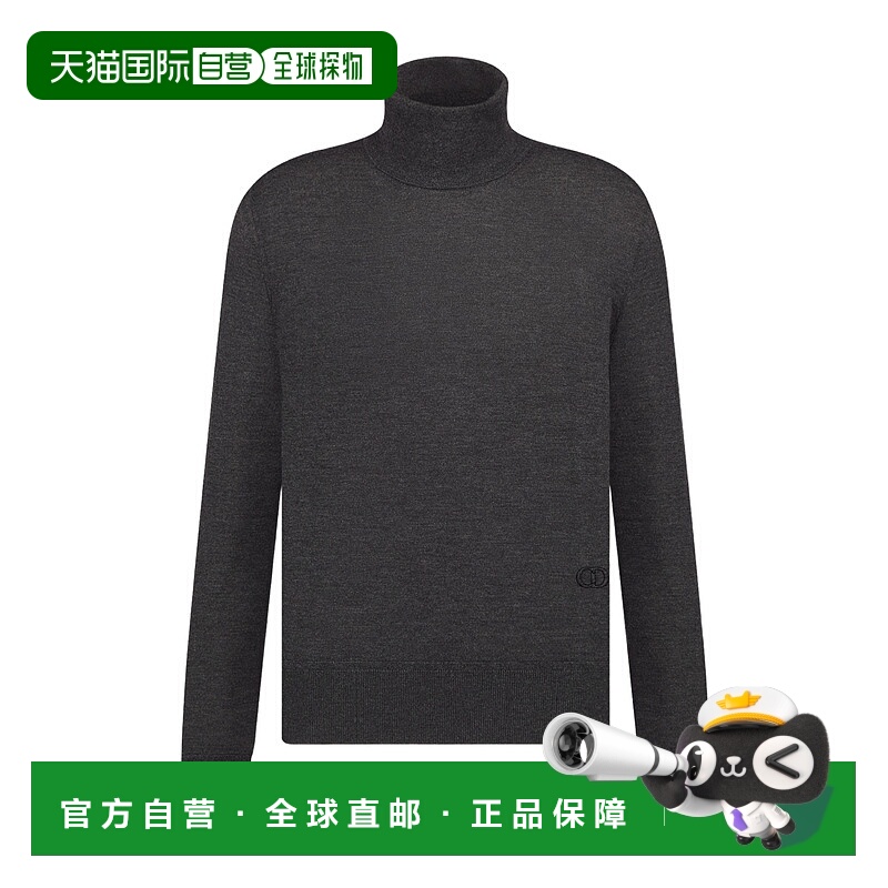 1h可退 DIOR 男士针织衫 513M649A0000C888 AW2024 灰色 高领毛衣