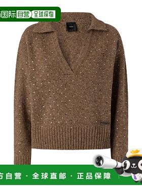 PINKO 女士针织衫 105684A2U4C3Z AW2025 Nibani 绿色长袖毛衣