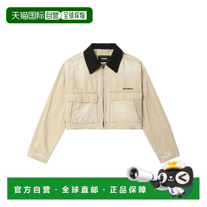 1h可退 潮奢 We11Done 女士 米色做旧夹克 WDDJ024309W