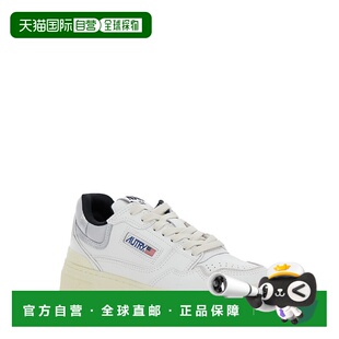 1h可退 潮奢 AUTRY 女士 'CLC' 白色低帮带Logo拼接皮质运动鞋 RO