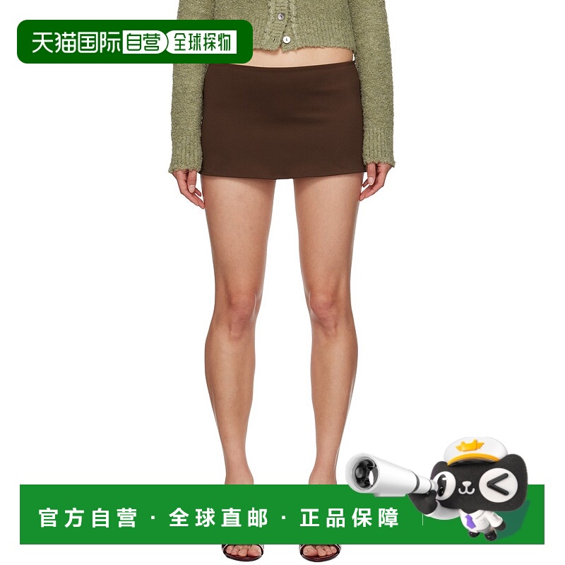 1h可退 潮奢 Danielle Guizio 女士 独家发售棕色 Micro 短裙 C00