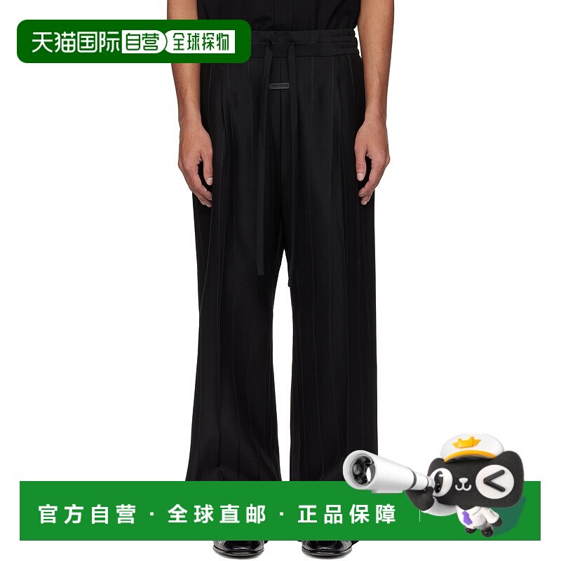 1h可退 潮奢 essentials fear of god 男士 黑色 Pinstripe Draws
