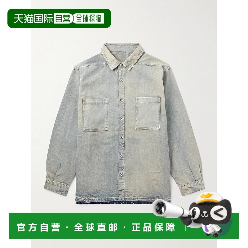 1h可退 潮奢 DRKSHDW 瑞克 欧文斯 DRKSHDW 男士 Jumbo 牛仔衬衫