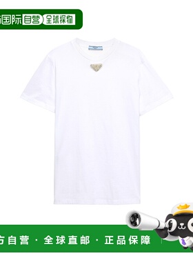 PRADA 女士T恤 35838R16DVS162F0009 CO 白色徽标女装上衣 T恤