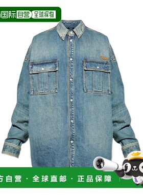 BALMAIN 男士衬衫 FH0HC155DG046EX AW2025 蓝色 Denim shirt wit