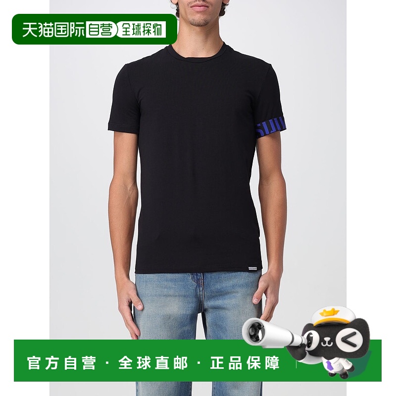 1h可退 DSQUARED2 男士T恤 D9M3S5770016 SS2025 黑色