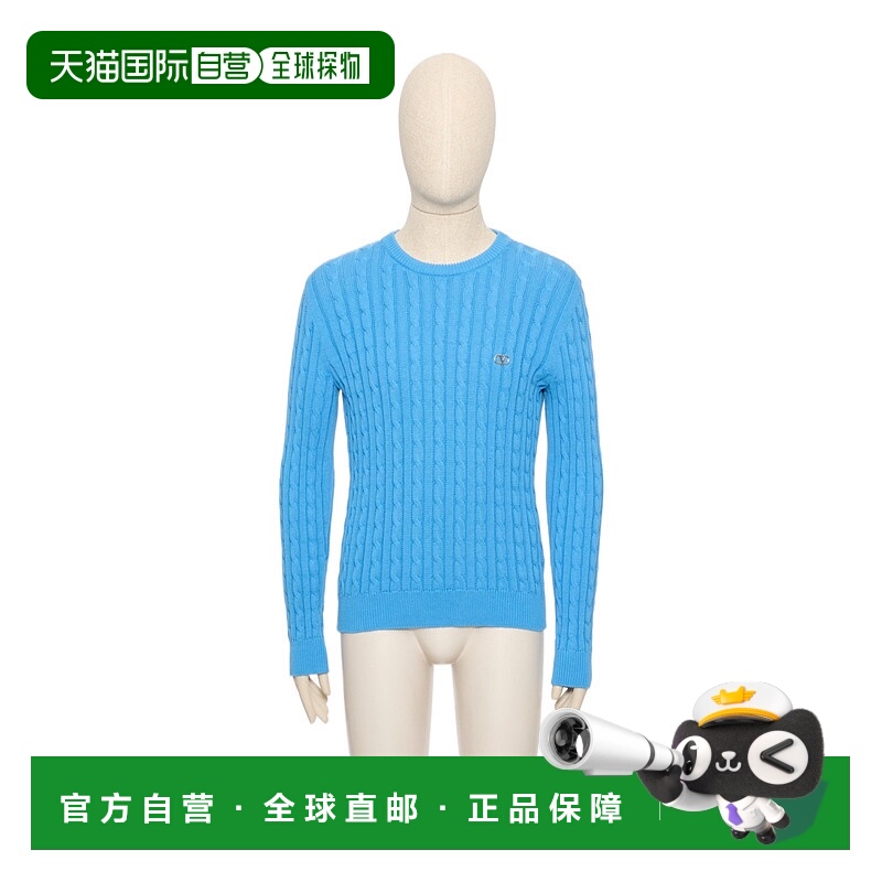 1h可退 VALENTINO 男士针织毛衣 VKC34SB1BA60 AW2025 蓝色 长袖