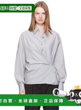 1h可退 潮奢 Lemaire 女士 蓝色 Straight Collar Twisted 衬衫 S