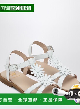 1h可退 潮奢 il gufo 女童 applied flowers 白色凉鞋童鞋 P25XG6