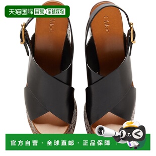 AW2024 CHLZE658BCK 黑色 Maxime sandals CHLOÉ wedge 女士凉鞋