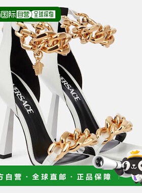 1h可退 潮奢 versace 范思哲 女士 Medusa 锁链皮质凉鞋 001180