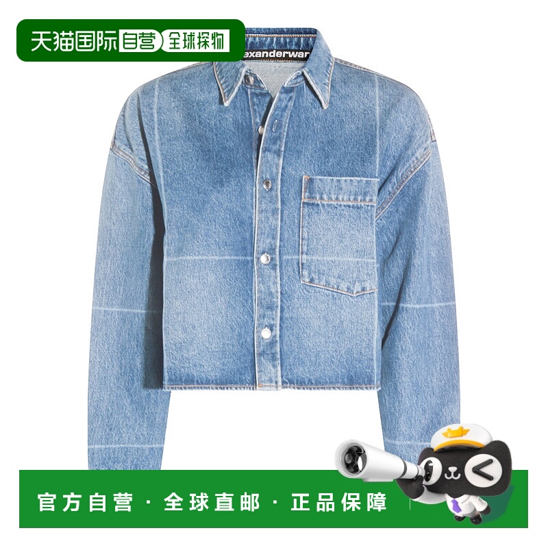 1h可退 潮奢 Alexander Wang 亚历山大 王 女士 蓝色棉质牛仔布衬