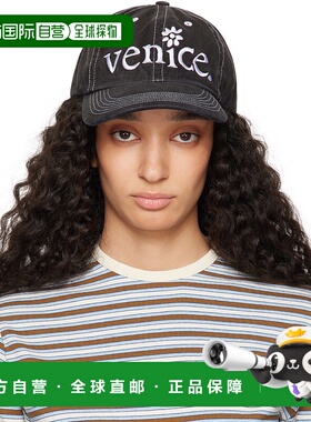 1h可退 潮奢 Erl 女士 黑色 Venice Embroidered 棒球帽 ERL10K00